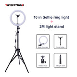 Dimmable LED Selfie Ring Light with 2m Stand